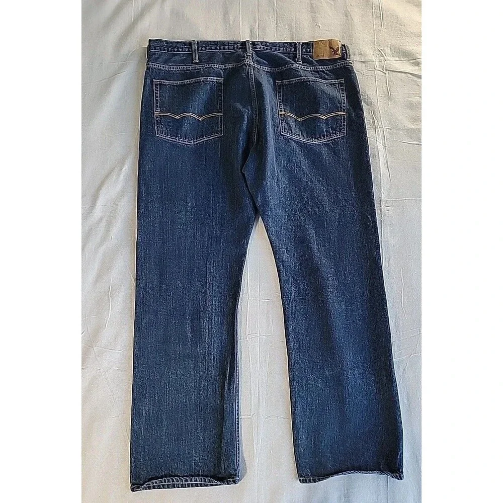 American Eagle Relaxed Straight Jeans Mens 44x34 Dark Wash‎ Blue Cotton Denim